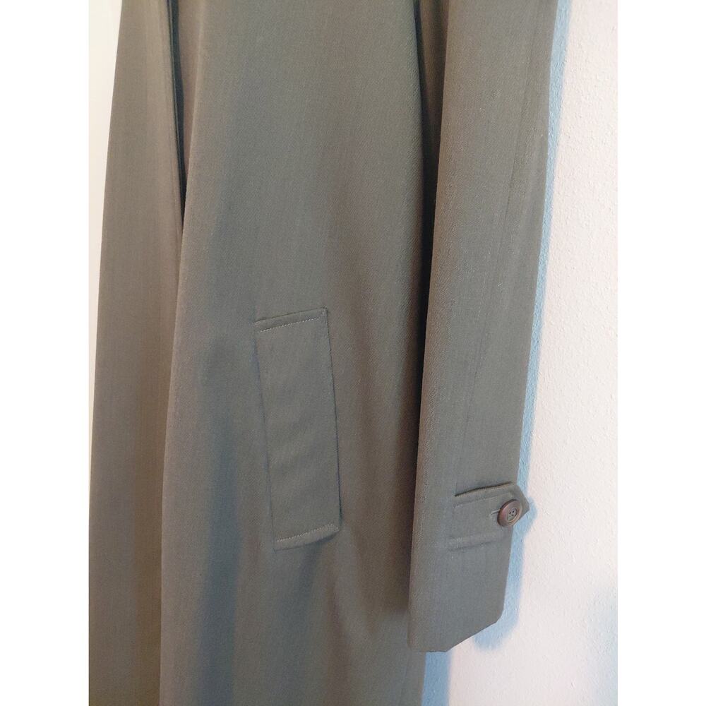 VTG Holt Renfrew "Samuel" Women Overcoat Green 12 Elevated Clean Closure Wool - Picture 3 of 13